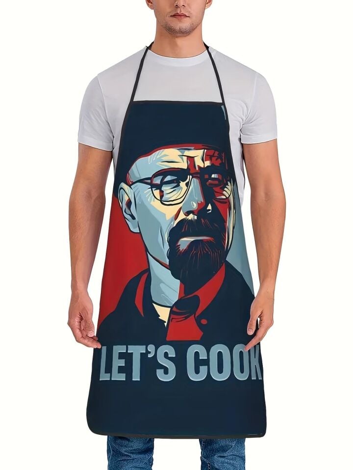 Valkyrie Let’s Cook Baskılı Komik Mutfak Önlüğü Unisex Ayarlanabilir Askılı Walter White