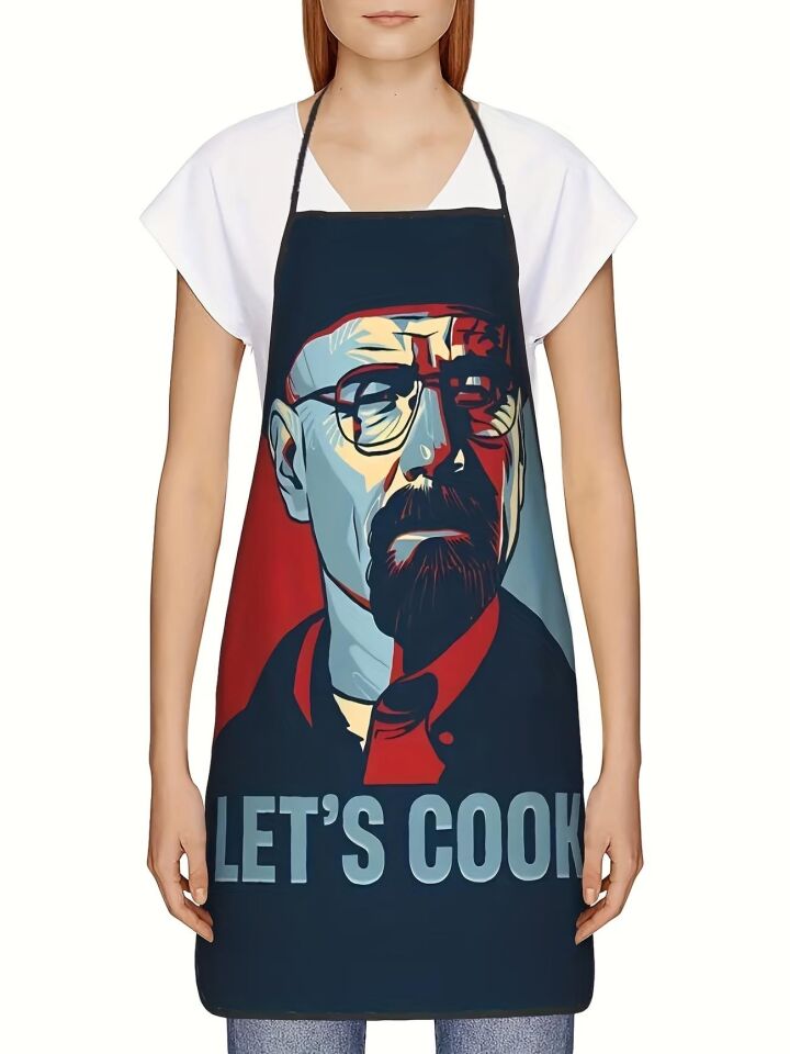 Valkyrie Let’s Cook Baskılı Komik Mutfak Önlüğü Unisex Ayarlanabilir Askılı Walter White