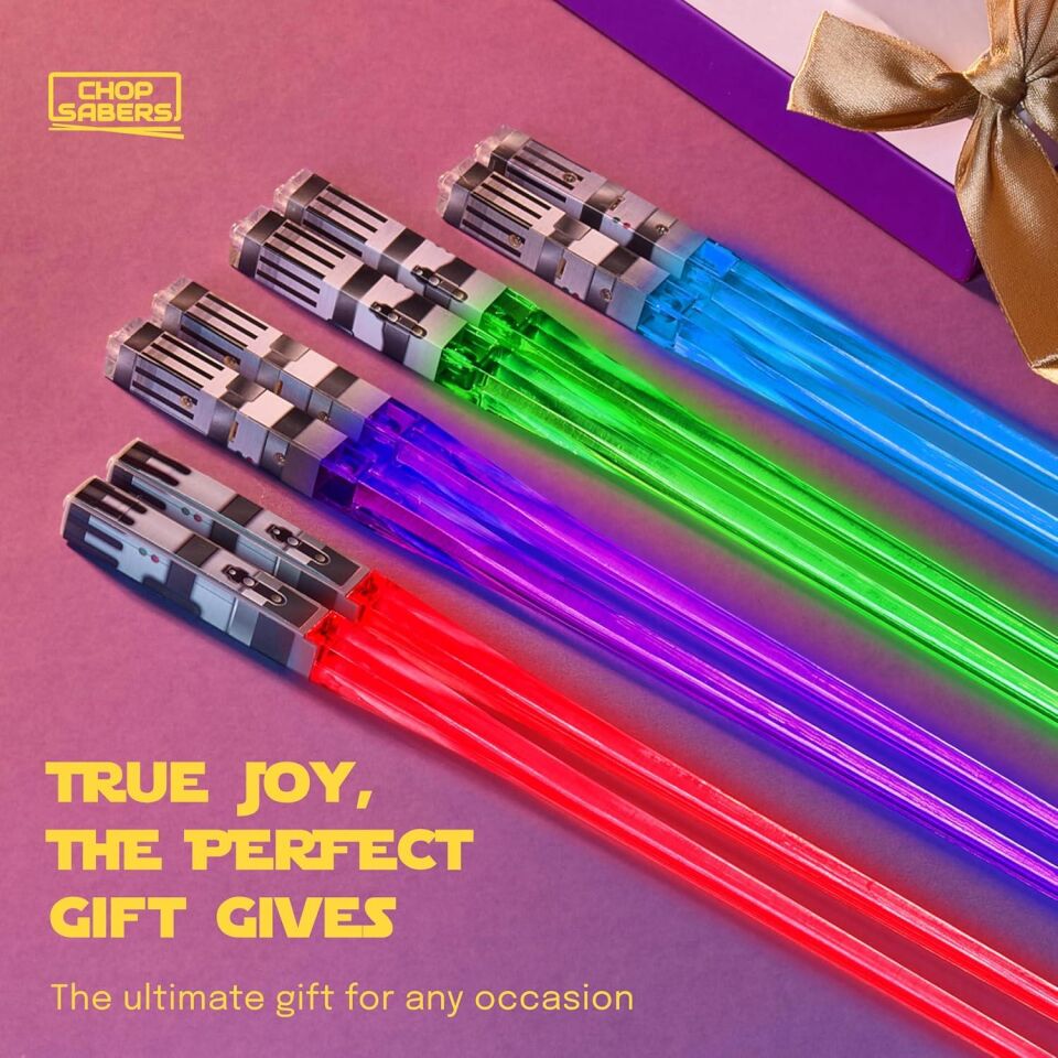Valkyrie 8 Parça LED Işıklı Chopstick Işık Kılıcı Yemek Çubukları  Star Wars Tema Çöpstik