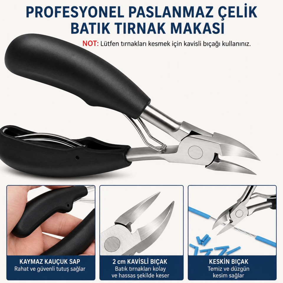Valkyrie Profesyonel Batık Tırnak Makası Seti 5 Parça Paslanmaz Çelik Pedikür Seti B1pp