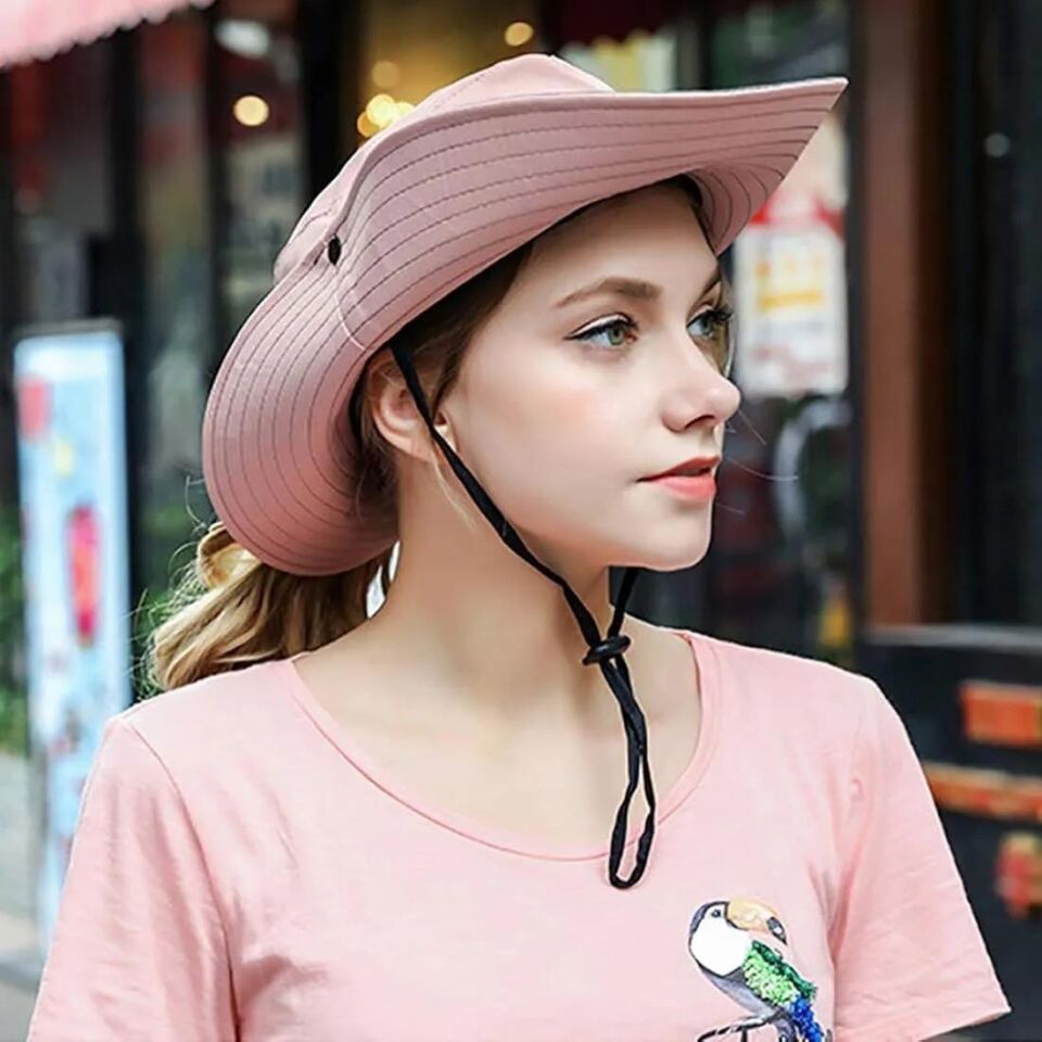 Valkyrie Outdoor Güneş Şapkası Unisex Kamp Trekking Safari Balıkçı Şapkası UV Koruma Pembe
