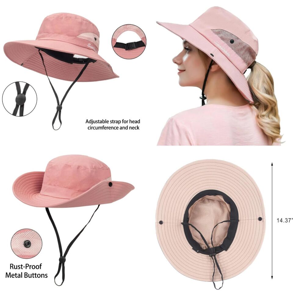 Valkyrie Outdoor Güneş Şapkası Unisex Kamp Trekking Safari Balıkçı Şapkası UV Koruma Pembe