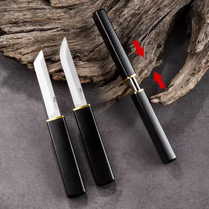 Valkyrie 2’li Japon Tanto Şef Bıçağı Seti – Paslanmaz Çelik, Kılıflı, Ultra Keskin Kamp & Mutfak Bıçak Seti Siyah
