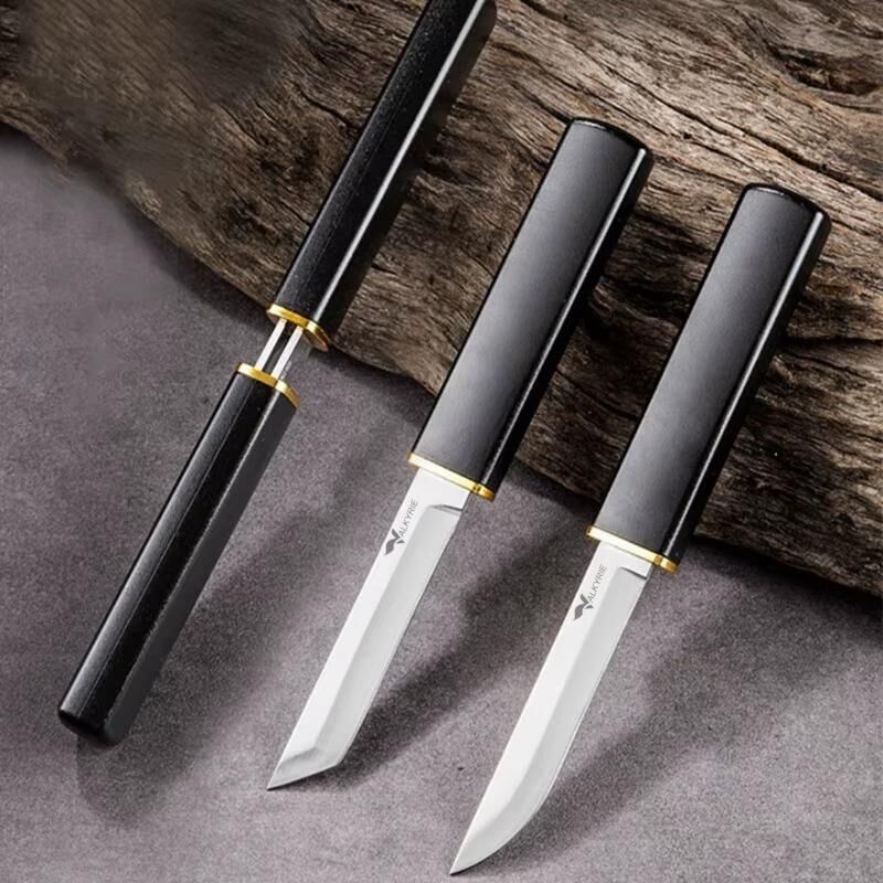 Valkyrie 2’li Japon Tanto Şef Bıçağı Seti – Paslanmaz Çelik, Kılıflı, Ultra Keskin Kamp & Mutfak Bıçak Seti Siyah