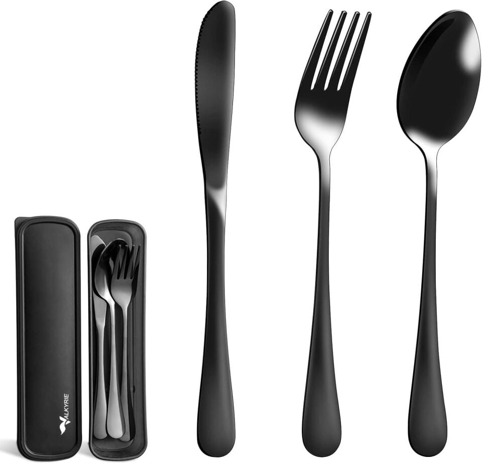 Valkyrie Kutulu Yolculuk Çatal Bıçak Kaşık Seti Ofis Restaurant Okul Kamp 1. Sınıf Paslanmaz Çelik C3403