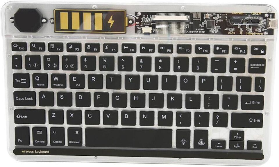 Valkyrie RGB bkz-30 7 Renk Bluetooth Şeffaf Türkçe Klavye - Android ios Windows Uyumlu - Şarjlı - 10 inç - Multimedia - Ultra İnce Tasarım bkz30