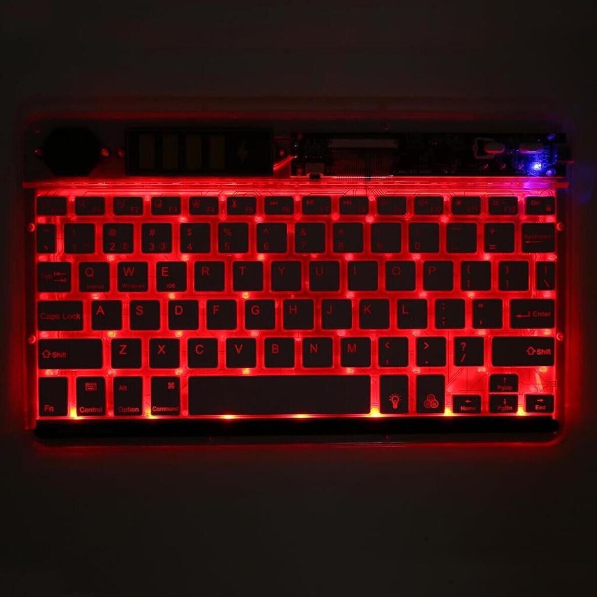 Valkyrie RGB bkz-30 7 Renk Bluetooth Şeffaf Türkçe Klavye - Android ios Windows Uyumlu - Şarjlı - 10 inç - Multimedia - Ultra İnce Tasarım bkz30