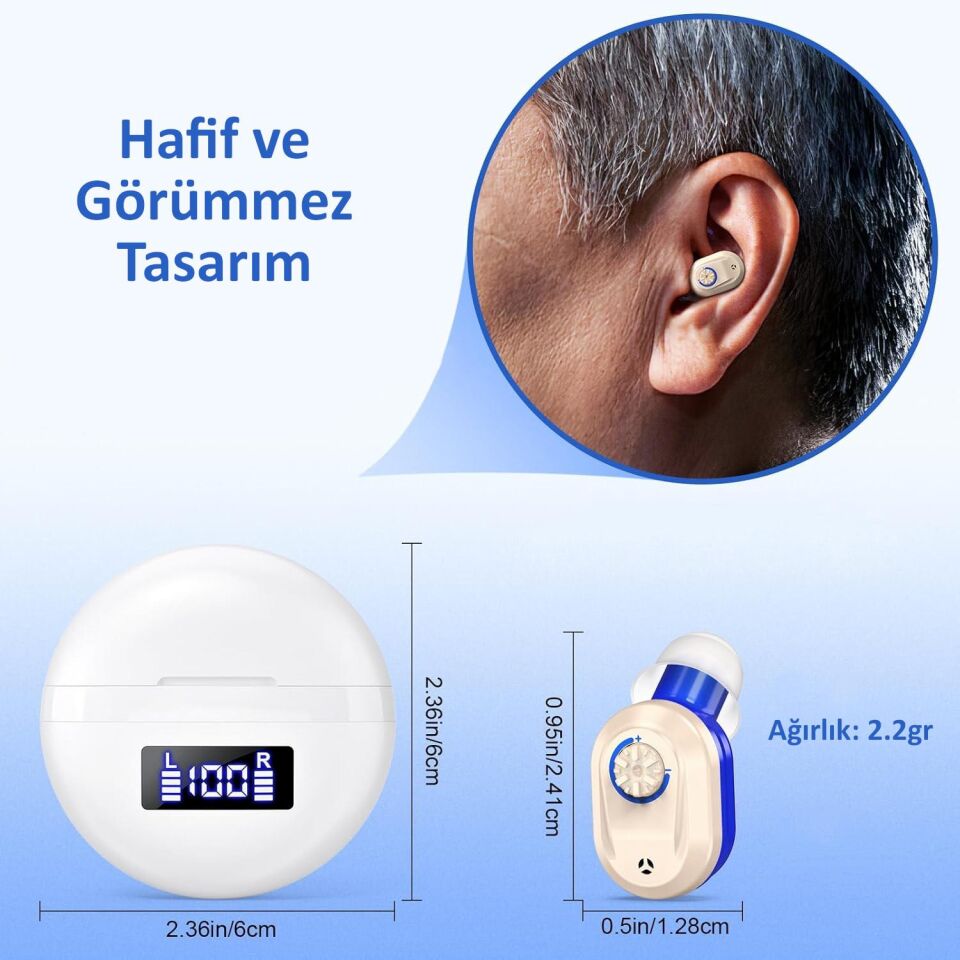 Valkyrie Duyma Yarcımcısı İşitme Cihazı Kulak İçi Ses Yükseltme Cihazı - Büyük Kapasite Kolay Kullanım Ergonomik Tasarım