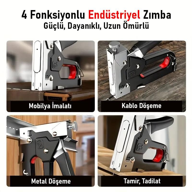 Valkyrie Profesyonel Zımba Tabancası + 4000 Adet Zımba Teli Hediye – Ahşap, Kumaş ve Duvar İçin Güçlü Tabanca