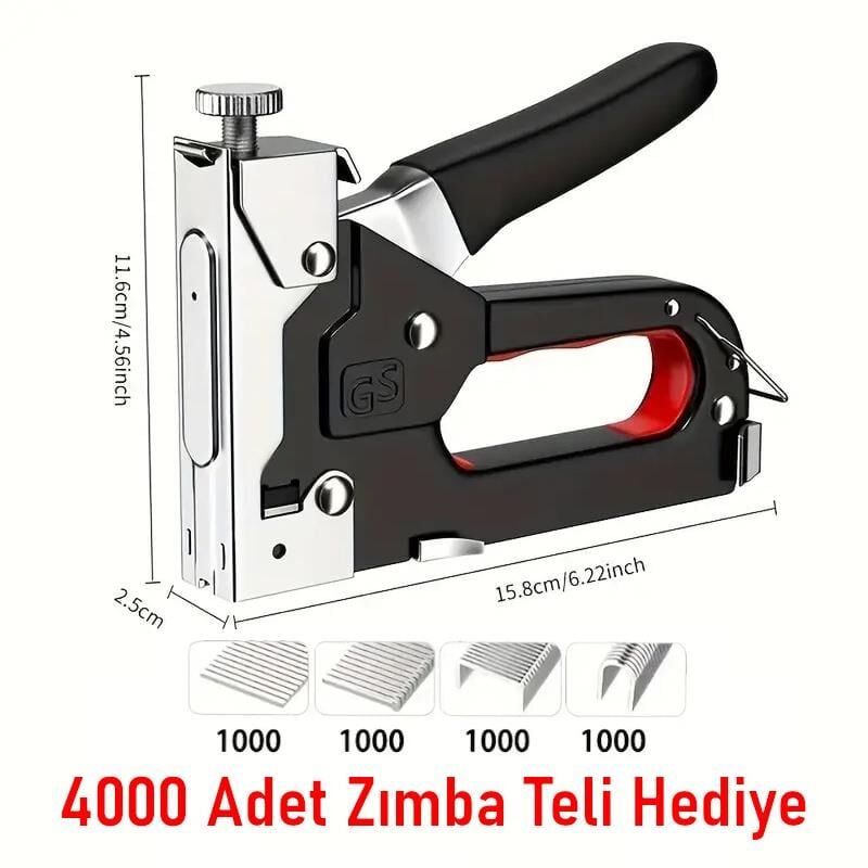 Valkyrie Profesyonel Zımba Tabancası + 4000 Adet Zımba Teli Hediye – Ahşap, Kumaş ve Duvar İçin Güçlü Tabanca