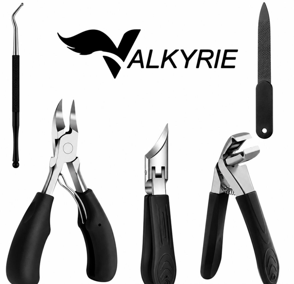 Valkyrie 5 Parça Profesyonel Batık Tırnak Makası Seti Kalın Tırnak Kesici Pedikür Bakım Seti