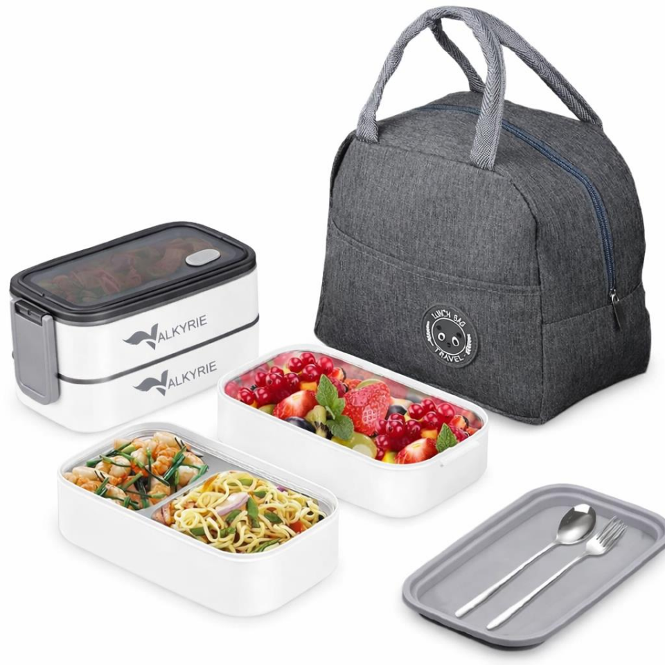 Valkyrie 1350 ml Termal Yemek Kabı Seti – Çelik Bölmeli Sızdırmaz Lunch Box + Isı Yalıtımlı Çanta