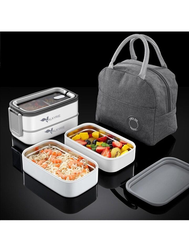 Valkyrie 1350 ml Termal Yemek Kabı Seti – Çelik Bölmeli Sızdırmaz Lunch Box + Isı Yalıtımlı Çanta