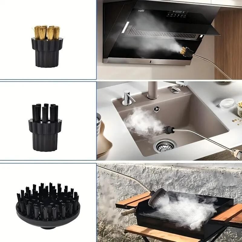 Valkyrie El Tipi Buharlı Temizleyici 2500W Basınçlı Yüksek Isı, Çoklu Başlık Aparatlı Derinlemesine Hijyenik Temizlik