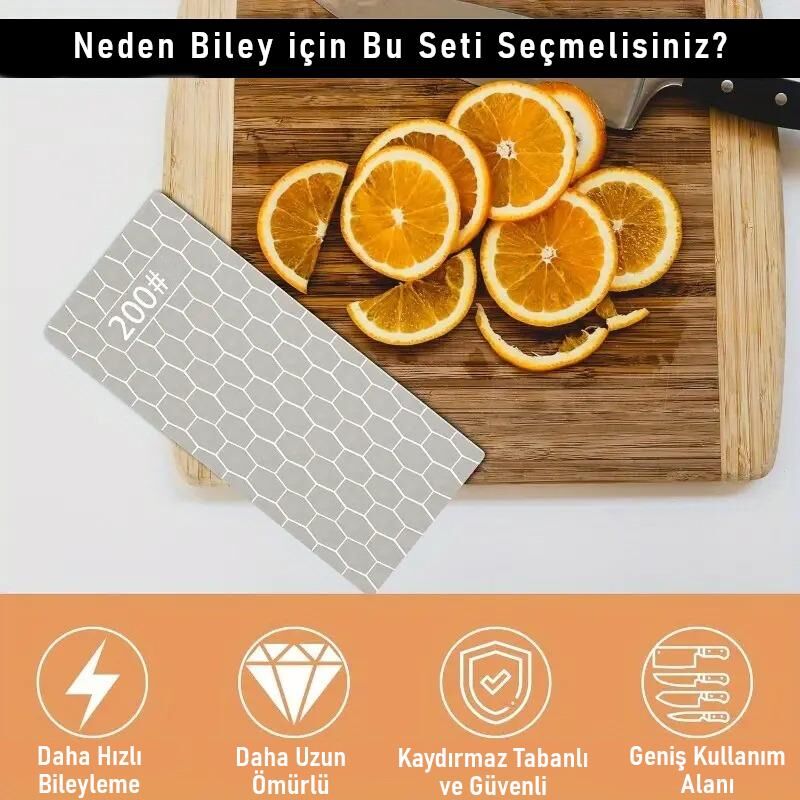 Valkyrie 5 Adet Elmas Biley Seti Bıçak Bileme Taşı Sulu veya Susuz Biley Uzun Ömürlü Aşınmaz 200 400 600 1000 2000 Grit