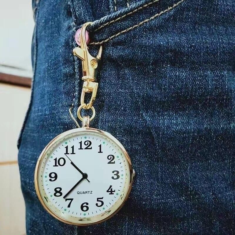 Valkyrie Anahtarlık Klipsli Analog Quartz Cep Saati Altın
