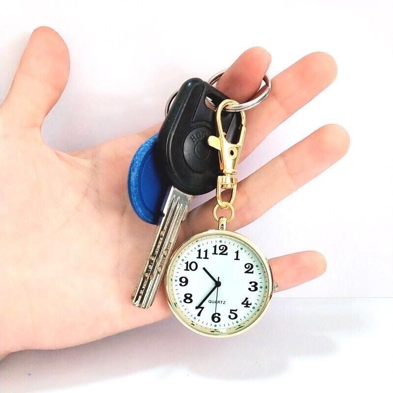 Valkyrie Anahtarlık Klipsli Analog Quartz Cep Saati Altın