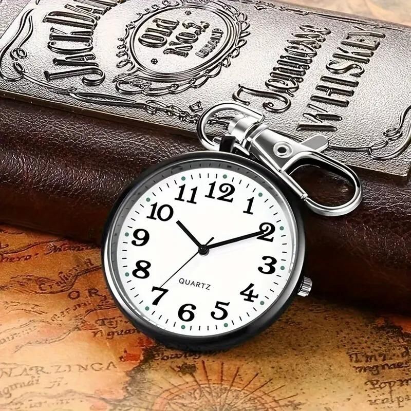 Valkyrie Anahtarlık Klipsli Analog Quartz Cep Saati Gümüş