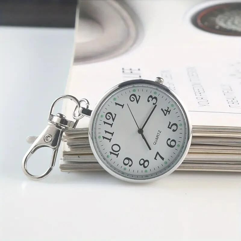 Valkyrie Anahtarlık Klipsli Analog Quartz Cep Saati Gümüş
