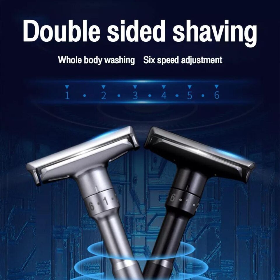 Valkyrie Metal Ayarlanabilir Manuel Geleneksel Tıraş Aleti Makinası 5 Jilet 6 Kademe Siyah