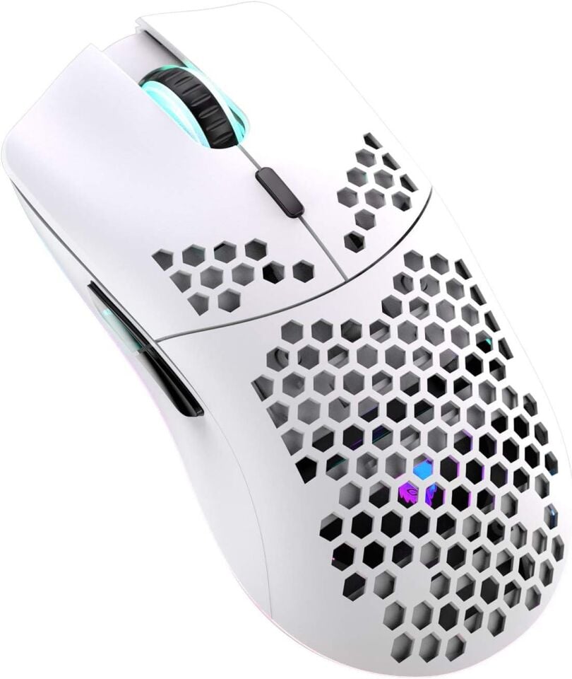 Valkyrie Kablosuz Petek Tasarım Şarjlı Gaming Mouse – RGB Aydınlatmalı 3200 DPI Ultra Hafif Beyaz
