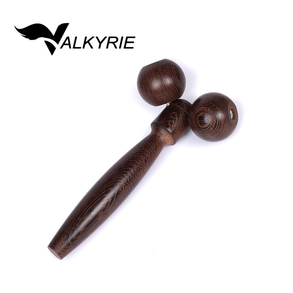 Valkyrie Ahşap Yüz Masaj Aleti Çift Başlı Roller Doğal Ahşap Cilt Sıkılaştırıcı Yüz Yogası