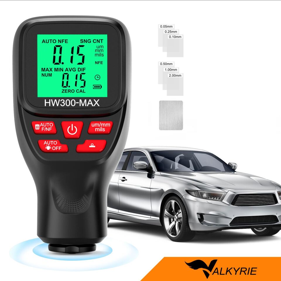 Valkyrie HW300-MAX Dijital Kaplama Kalınlığı Ölçer – 0-2000 µm, FE/NFE Otomatik Algılama, LCD Ekran