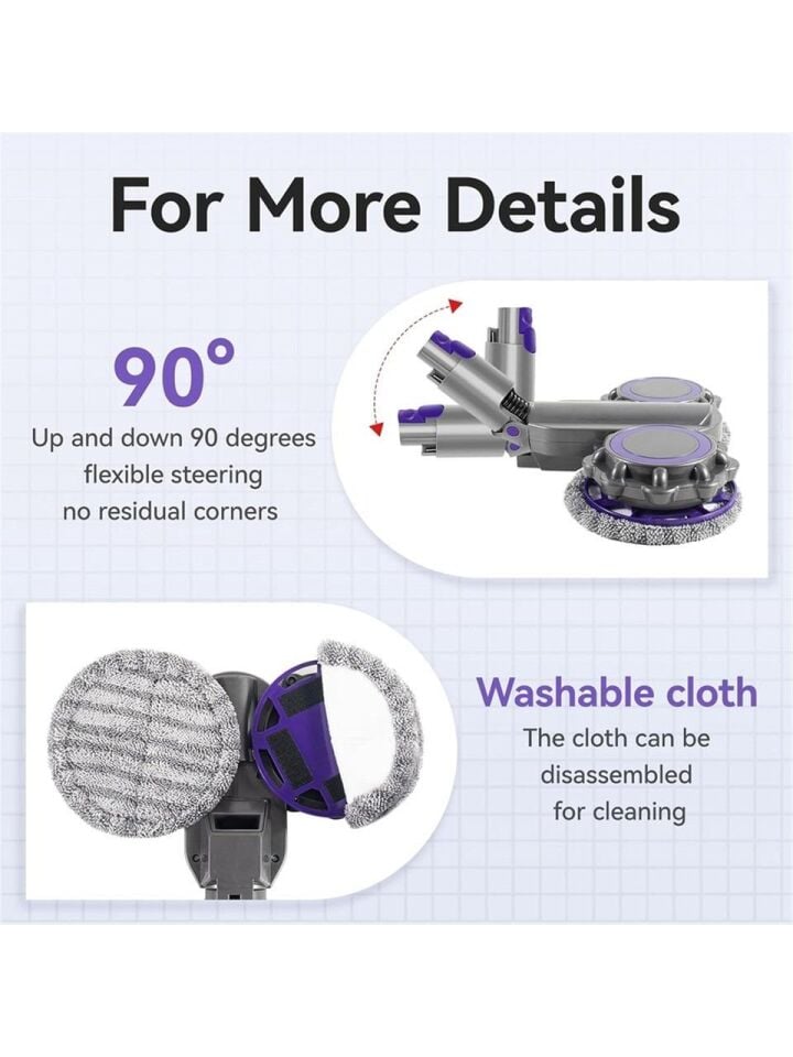 Valkyrie Dyson Uyumlu Paspas Başlığı Su Püskürtmeli Mop Başlık (V7/V8/V10/V11/V15) 6 Paspaslı