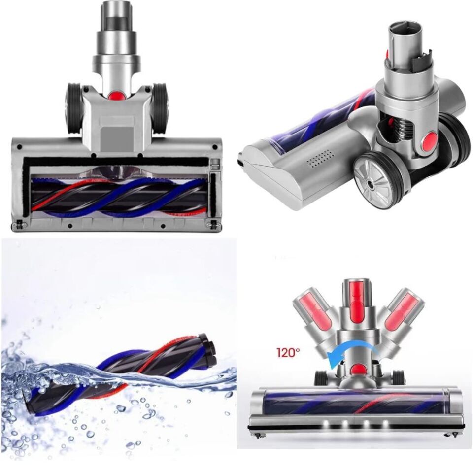 Valkyrie Elektrikli Döner Işıklı Zemin Fırçası Başlığı Dyson V8/V10/V11/V15 Uyumlu Yüksek Performanslı