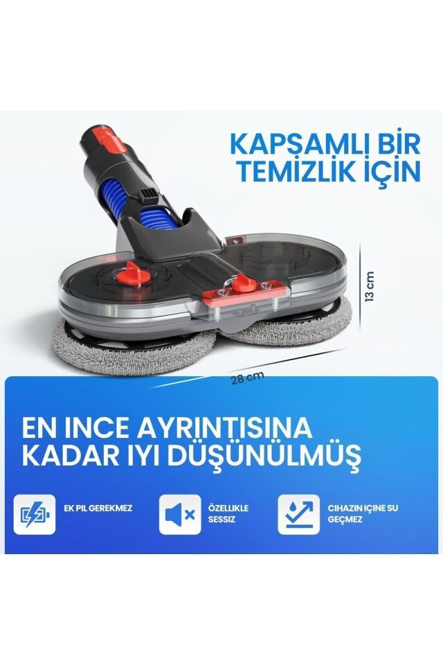 Valkyrie Dyson Uyumlu Paspas Başlığı Su Püskürtmeli Mop Başlık (V7/V8/V10/V11/V15/Gen5) 6 Paspaslı
