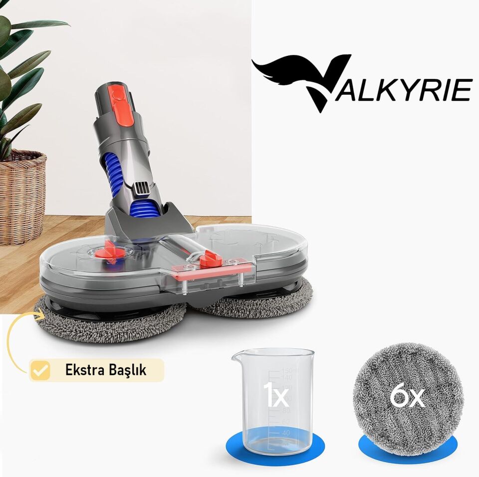 Valkyrie Dyson Uyumlu Paspas Başlığı Su Püskürtmeli Mop Başlık (V7/V8/V10/V11/V15/Gen5) 6 Paspaslı