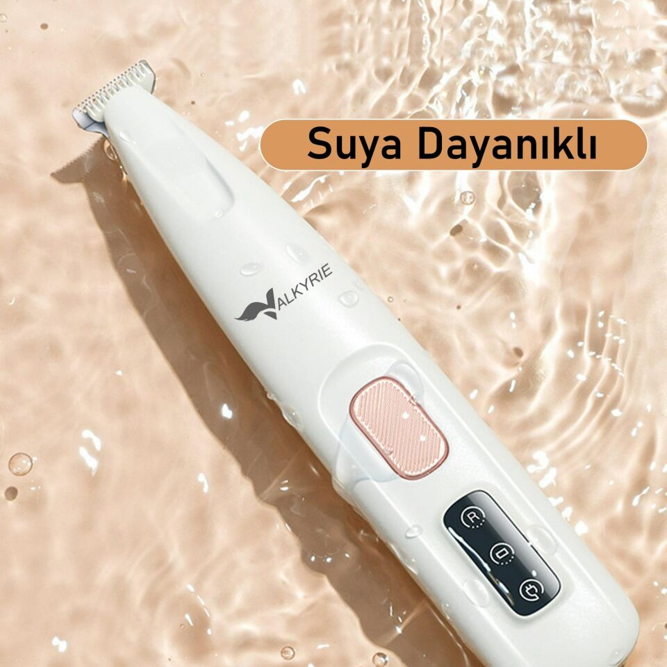 Valkyrie Kedi Köpek Pati Tüy Kesme Makinesi Şarjlı Sessiz LED Işıklı Hassas Bölge Traş Cihazı Seramik Bıçaklı