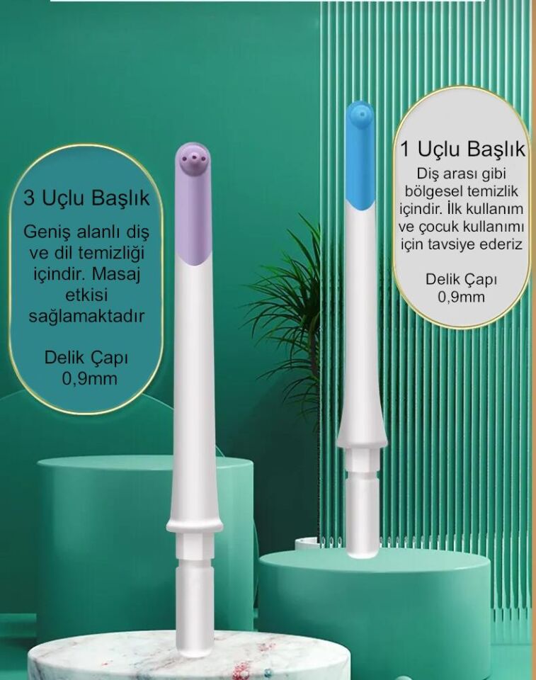 Valkyrie 4 Başlıklı Askılıklı Ağız Duşu Evrensel Musluk Uyumlu 3 Kademe Pil Şarj Hazne Derdi Yok