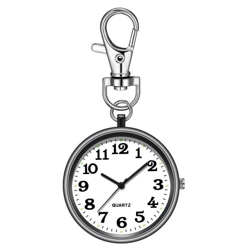 Valkyrie Anahtarlık Klipsli Analog Quartz Cep Saati Siyah