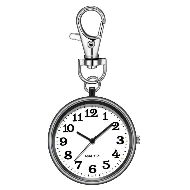Valkyrie Anahtarlık Klipsli Analog Quartz Cep Saati Siyah
