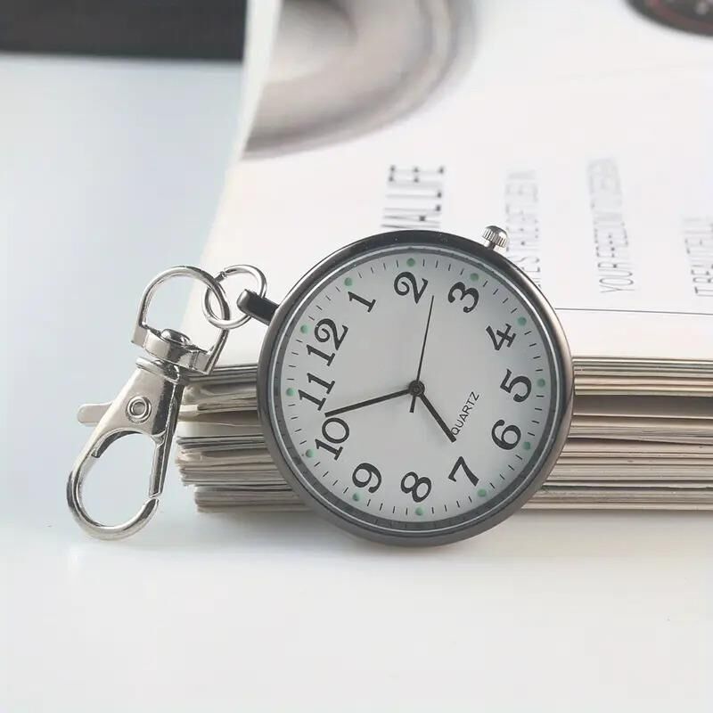 Valkyrie Anahtarlık Klipsli Analog Quartz Cep Saati Siyah