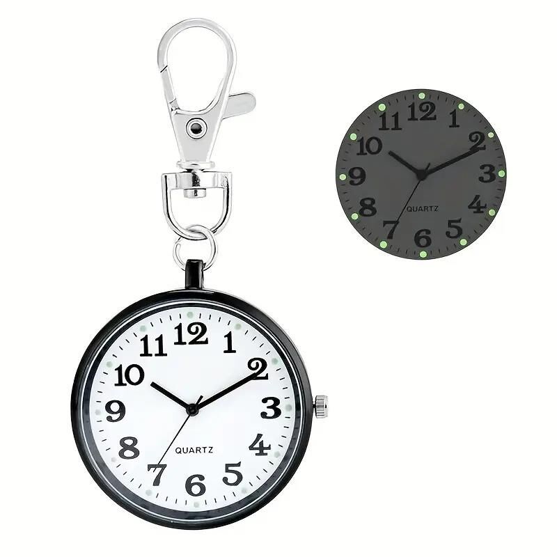 Valkyrie Anahtarlık Klipsli Analog Quartz Cep Saati Siyah