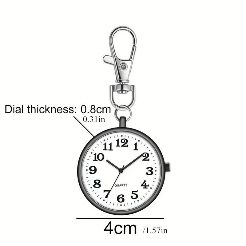 Valkyrie Anahtarlık Klipsli Analog Quartz Cep Saati Siyah