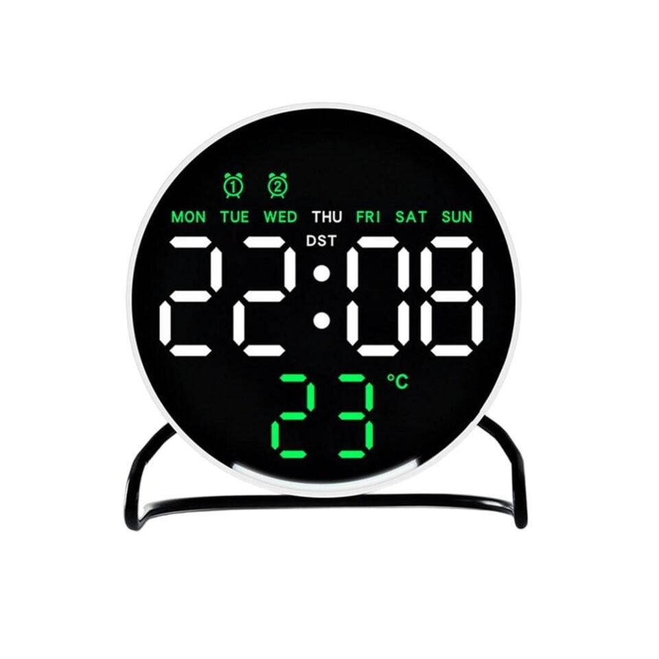 Valkyrie LED Dijital Masa Saati Alarm Sıcaklık Takvim Göstergeli USB Gece Işıklı Masa Saati Çift Alarm