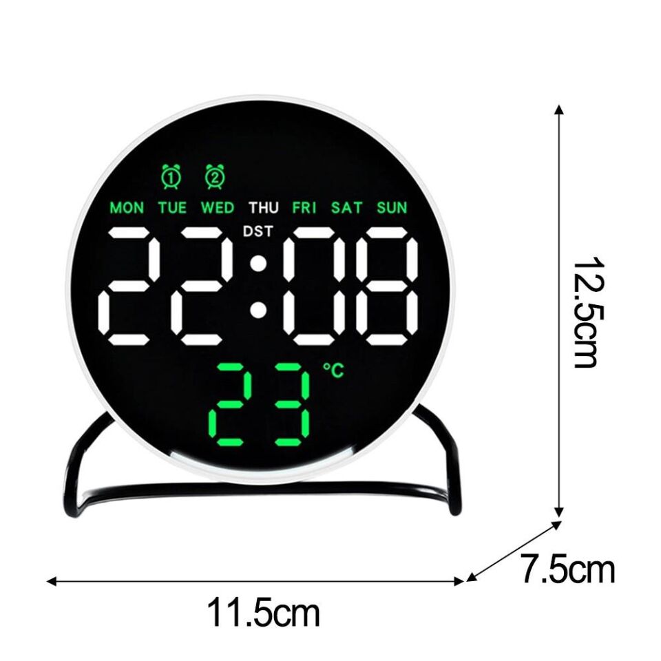 Valkyrie LED Dijital Masa Saati Alarm Sıcaklık Takvim Göstergeli USB Gece Işıklı Masa Saati Çift Alarm