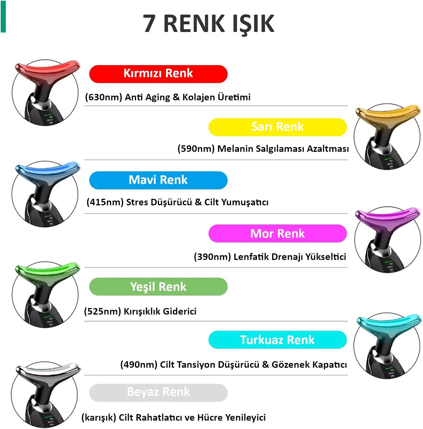 Valkyrie 7 Renk Titreşimli Yüz Boyun EMS Güzellik Cihazı Kırışık Gıdık Sarkma Giderici Siyah
