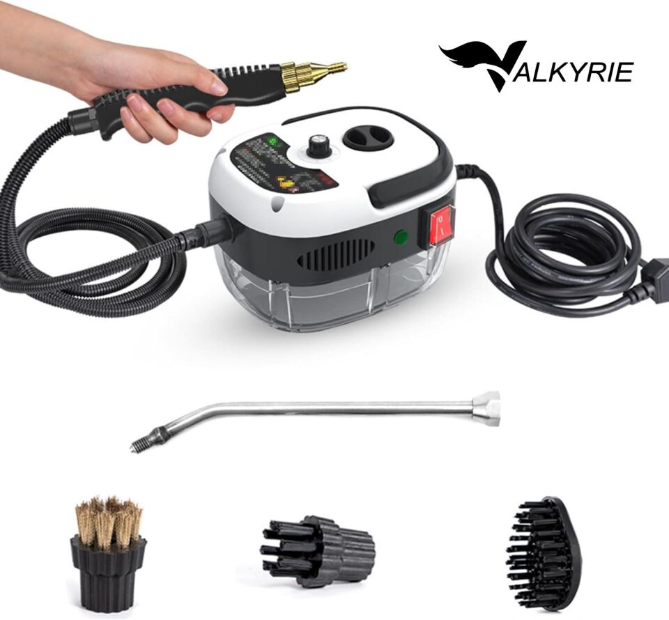Valkyrie 2500W Yüksek Basınçlı Buharlı Temizleyici 115°C 3 Başlık Ayarlanabilir Güç Derin Temizlik Makinesi