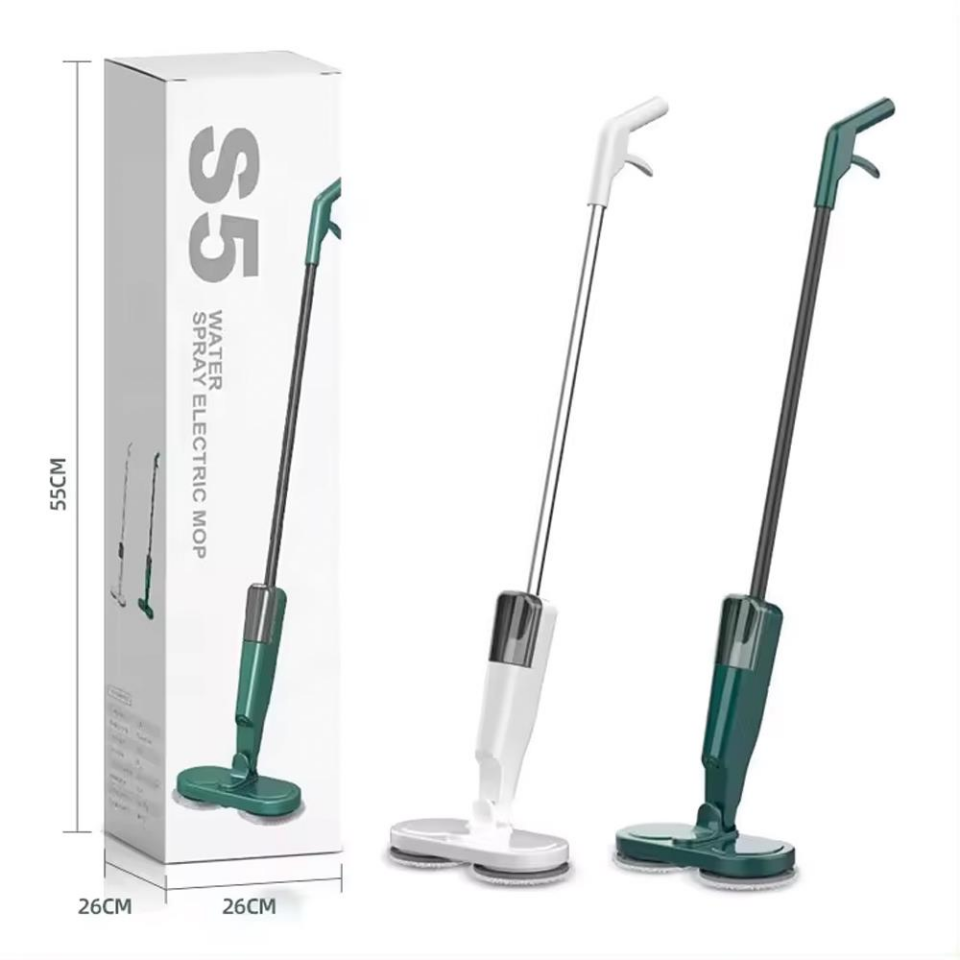 Valkyrie Şarjlı Su Püskürtmeli Elektrikli Mop – Çift Döner Başlık, Mikrofiber Ped, 2000 mAh, Tüm Zeminlerde Etkili Yeşil