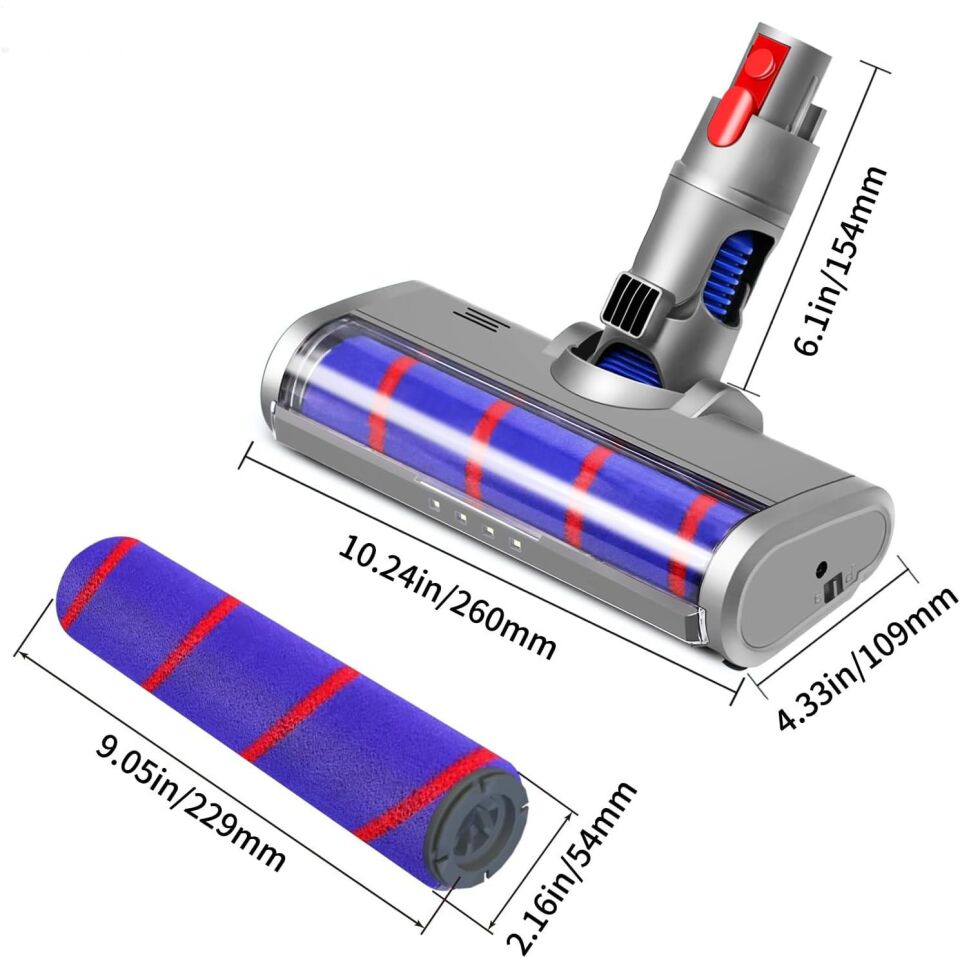 Valkyrie LED Işıklı Yumuşak Rulo Süpürge Başlığı Dyson V7/V8/V10/V11/V15 Uyumlu