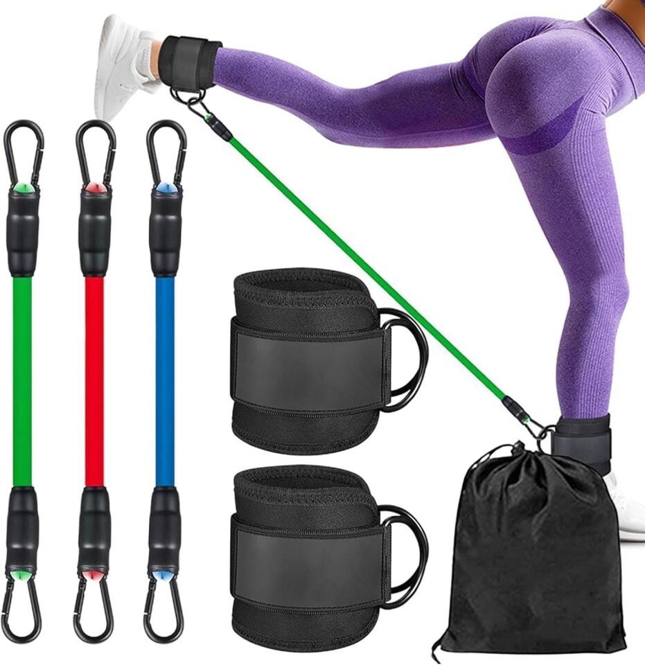 Valkyrie 6 Parça Baldır Kalça Egzersiz Seti Bacak Direnç Tansiyon Lastiği Pilates Yoga Destekleyici