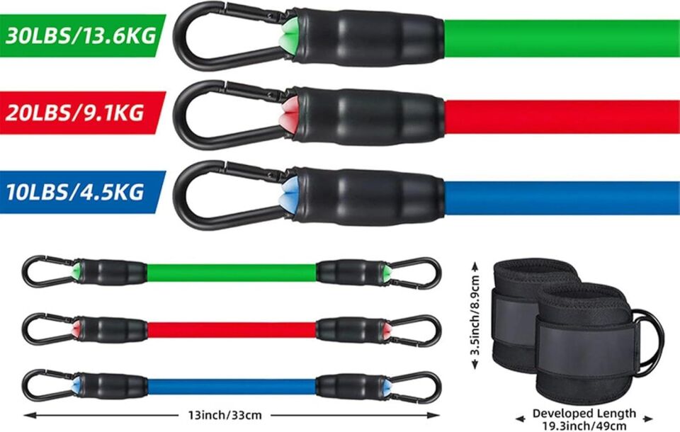 Valkyrie 6 Parça Baldır Kalça Egzersiz Seti Bacak Direnç Tansiyon Lastiği Pilates Yoga Destekleyici