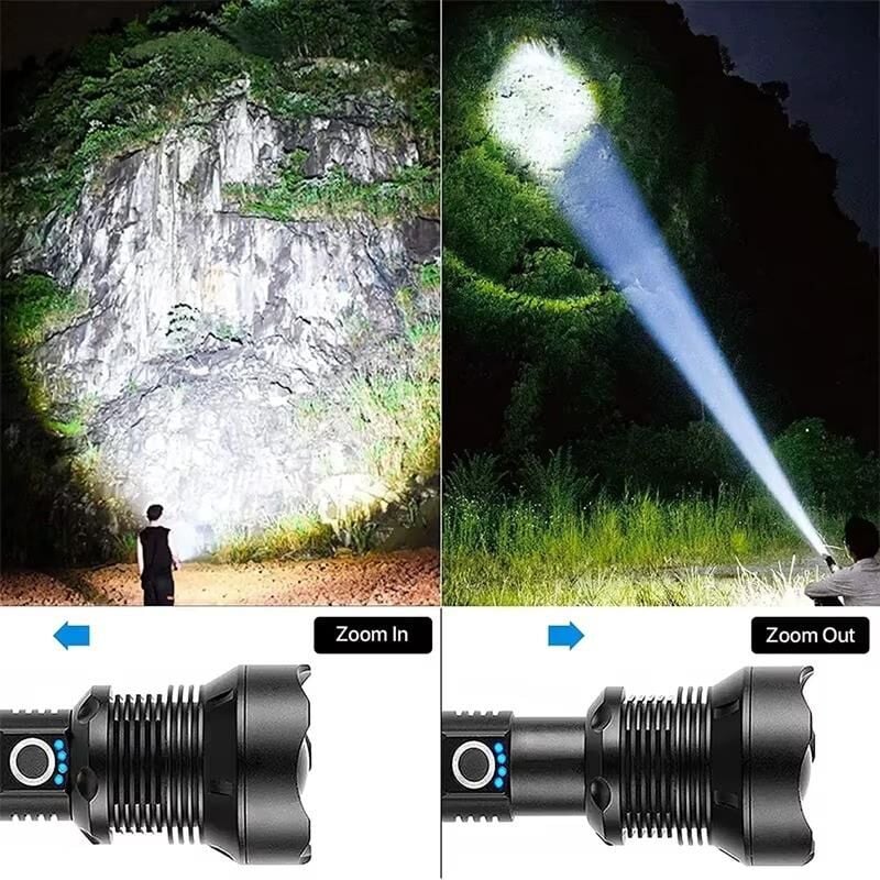 Valkyrie Şarjlı LED Ultra Güçlü El Feneri 2400mAh Zoom Darbeye Suya Dayanıklı 1. Kalite