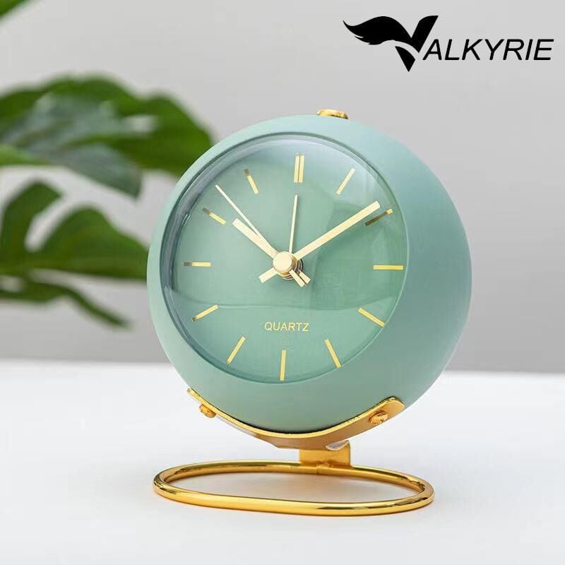 Valkyrie Akar Saniyeli Işıklı Metal Gold Dijital Masa Saati Alarmlı Yeşil