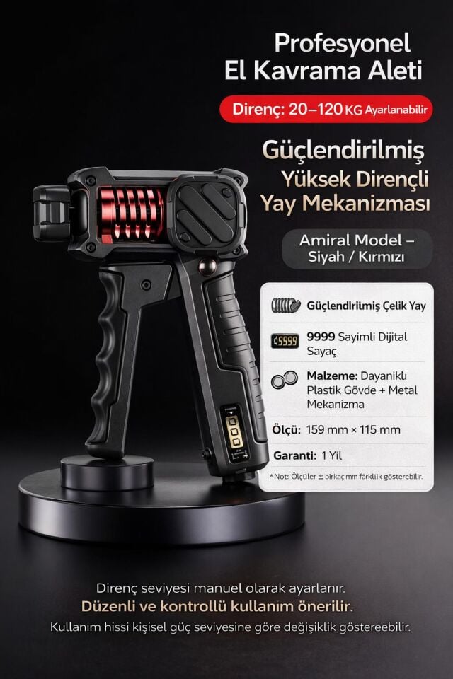 Valkyrie Ayarlanabilir El Kavrama Aleti 20–120 KG | Dijital Sayaçlı Profesyonel Ön Kol & Bilek Güçlendirici