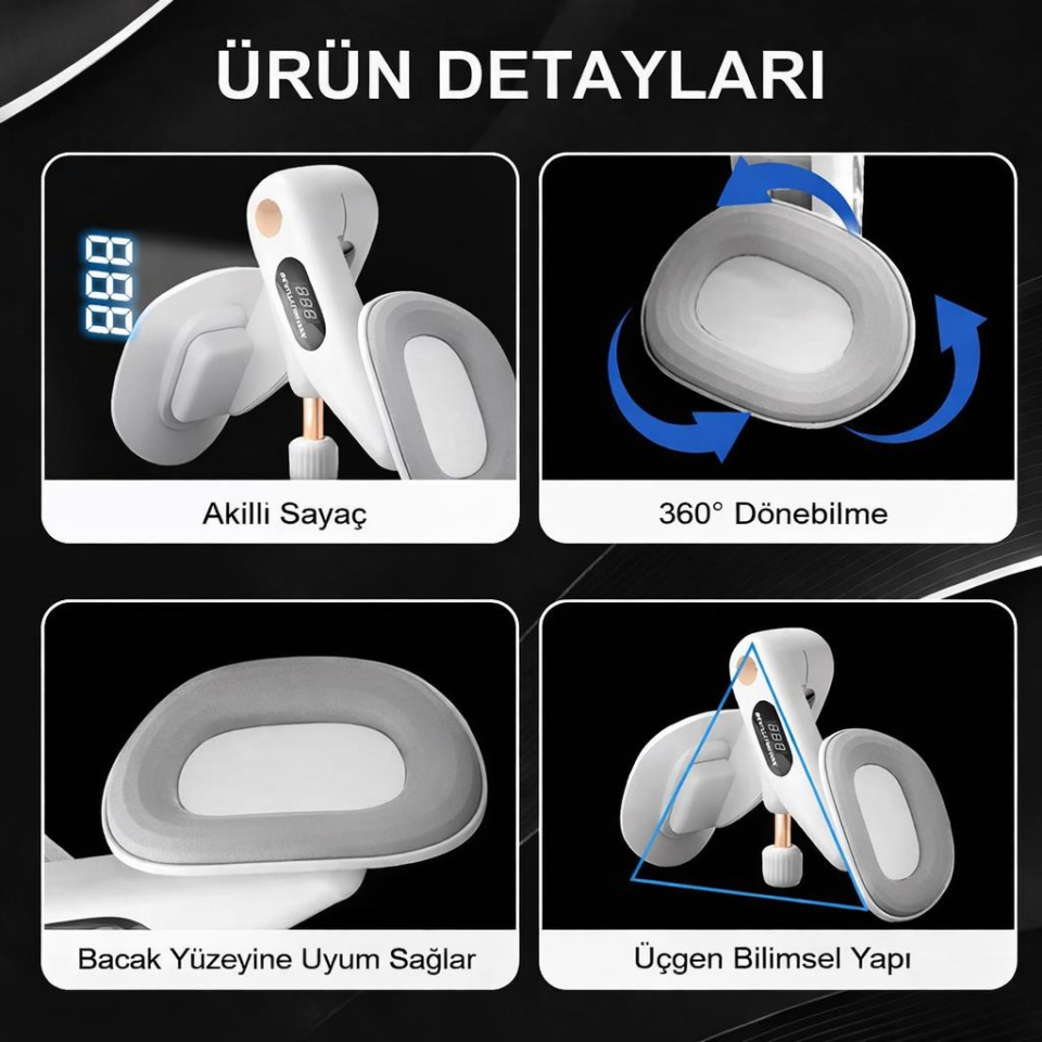 Valkyrie Pelvik Dijital Sayaçlı Çok Amaçlı Bacak ve Üst Vücut Egzersiz Aleti – Ayarlanabilir Dirençli Gri